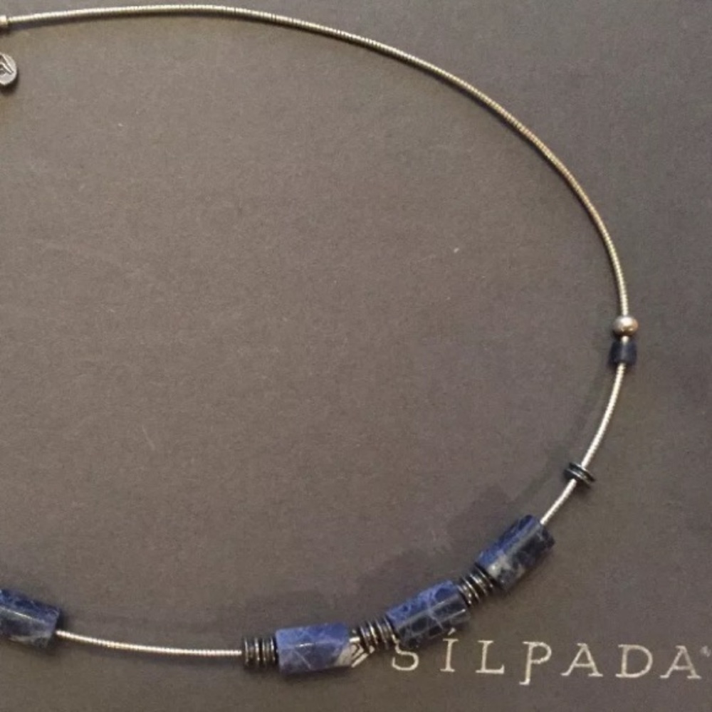 Silpada Sterling and stone necklace EUC